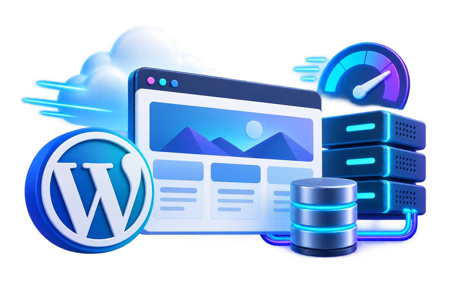 Sitio WordPress administrado sobre servidores cloud de alto rendimiento